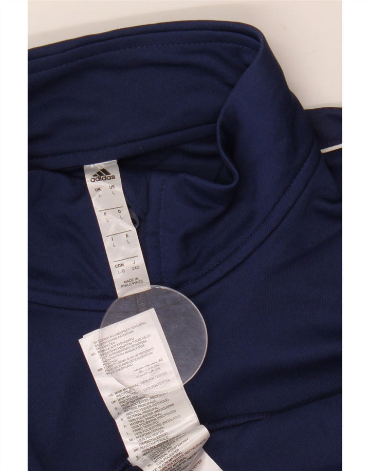 Dres męski Adidas Aeroready z zamkiem błyskawicznym na szyi, duży, granatowy