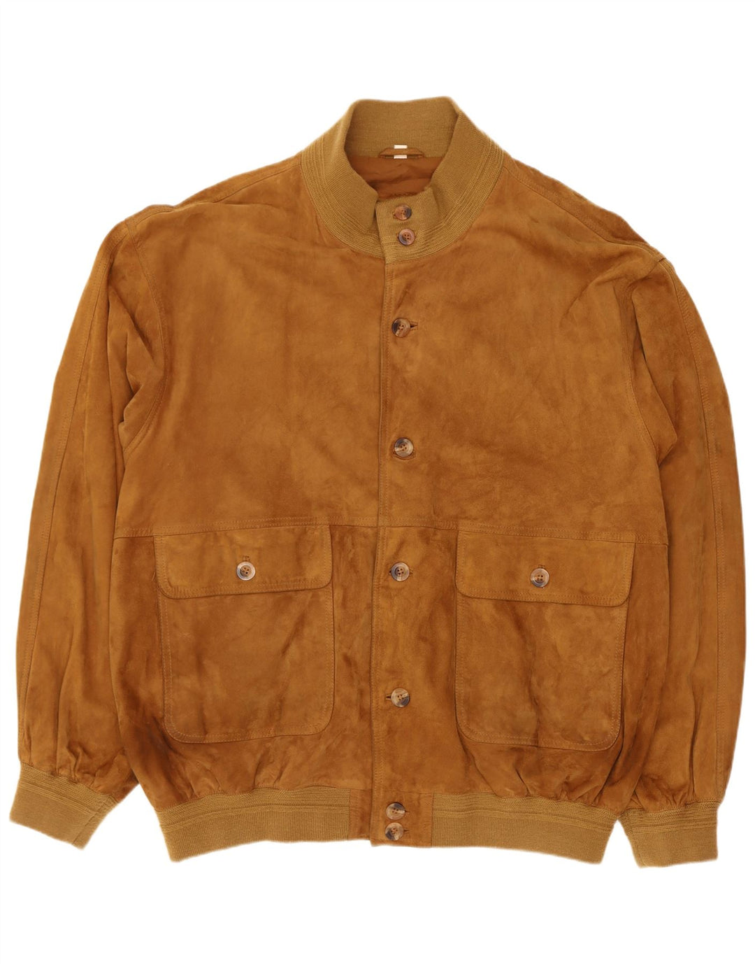 Vintage męska zamszowa kurtka bomber IT 58 4XL brązowa skórzana retro