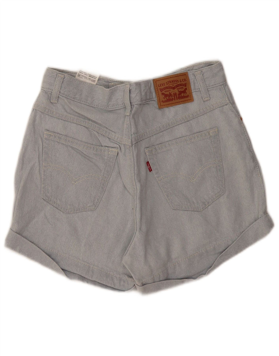 Damskie spodenki jeansowe LEVI'S Mom W28 Średni niebieski, bawełniany