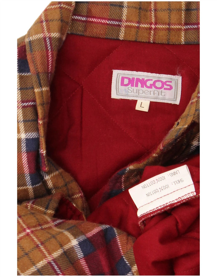 Męska koszula flanelowa w stylu vintage, duża, brązowa, bawełniana w kratę