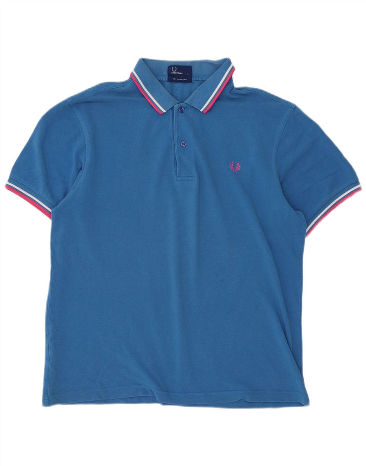 Męska koszulka polo Fred Perry, duża, niebieska, bawełniana