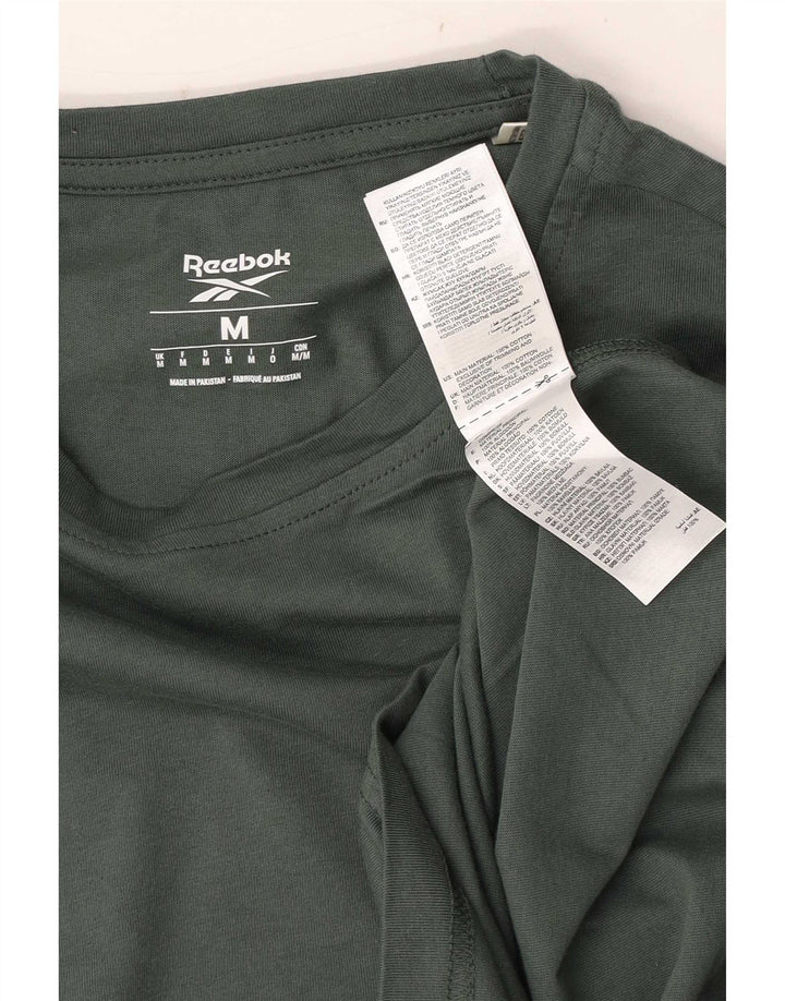 Męska koszulka z grafiką Reebok Top, średnia, zielona bawełna