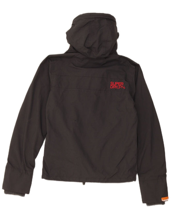 Damska kurtka przeciwdeszczowa z kapturem Superdry Graphic UK 6 XS, czarny nylon