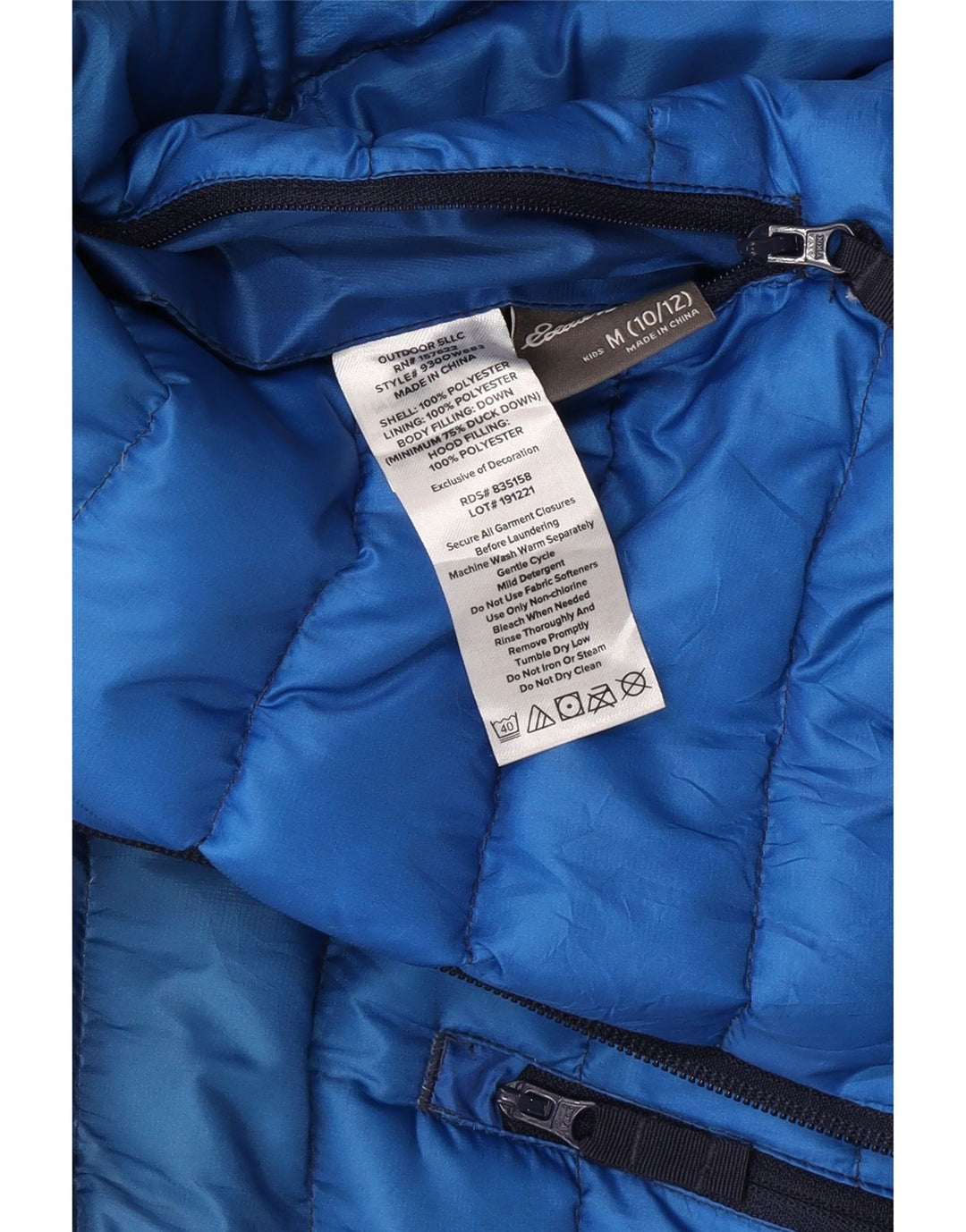 Eddie Bauer Chłopięca wyściełana kurtka z kapturem 10-11 lat, średni granat