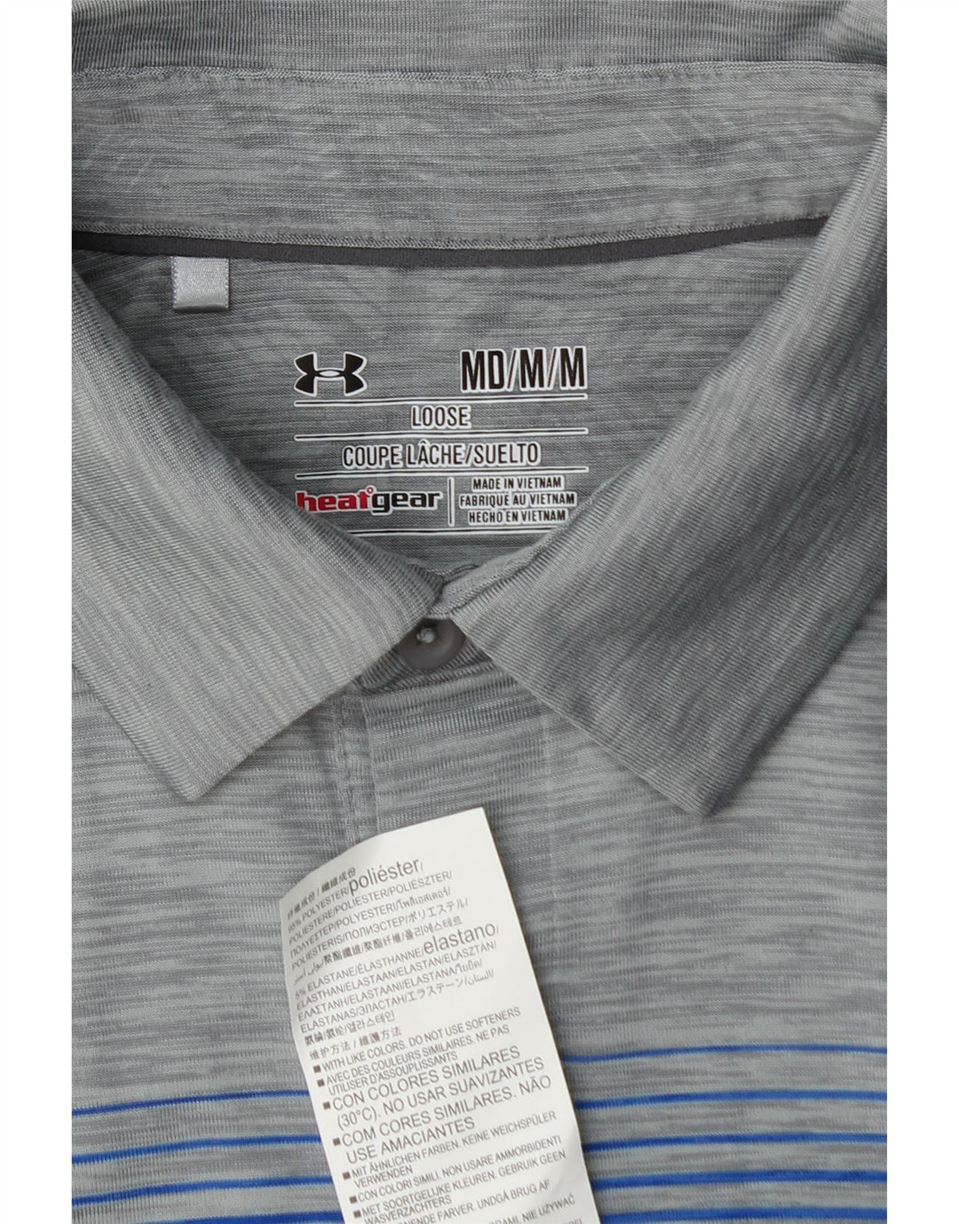 Męska koszulka polo UNDER ARMOUR Heat Gear, poliester w kolorze średnioszarym