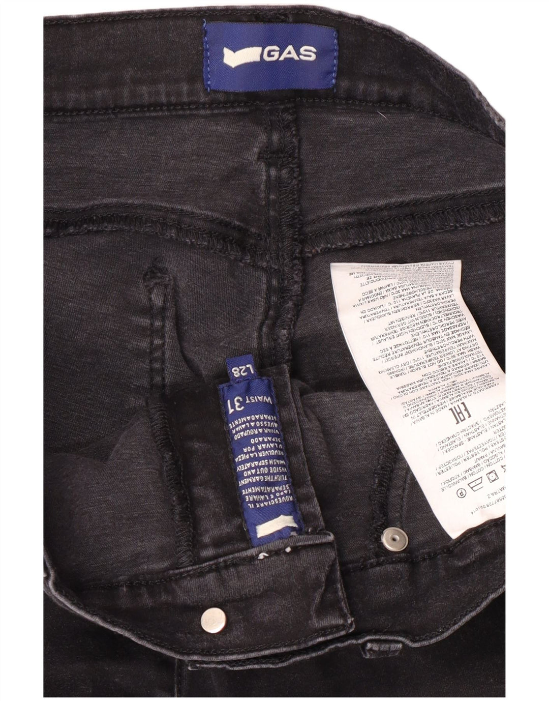 Damskie jeansy Gas W31 L28 Czarne bawełniane