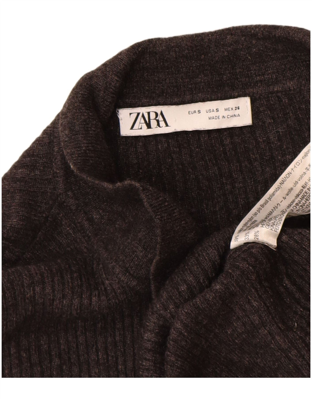Sweter damski Zara Crop Cardigan UK 10, mały, szary nylon