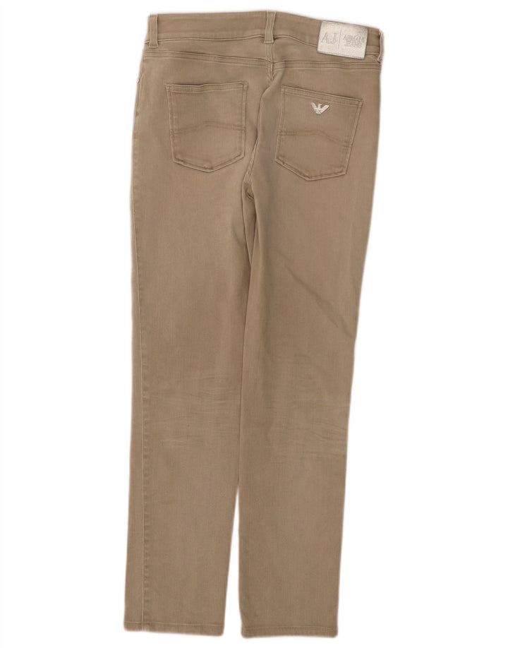 Damskie jeansy Armani Slim W30 L28 Beżowa bawełna