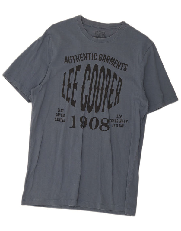 Lee Cooper Mens Graphic T-Shirt Top XL Blue Cotton