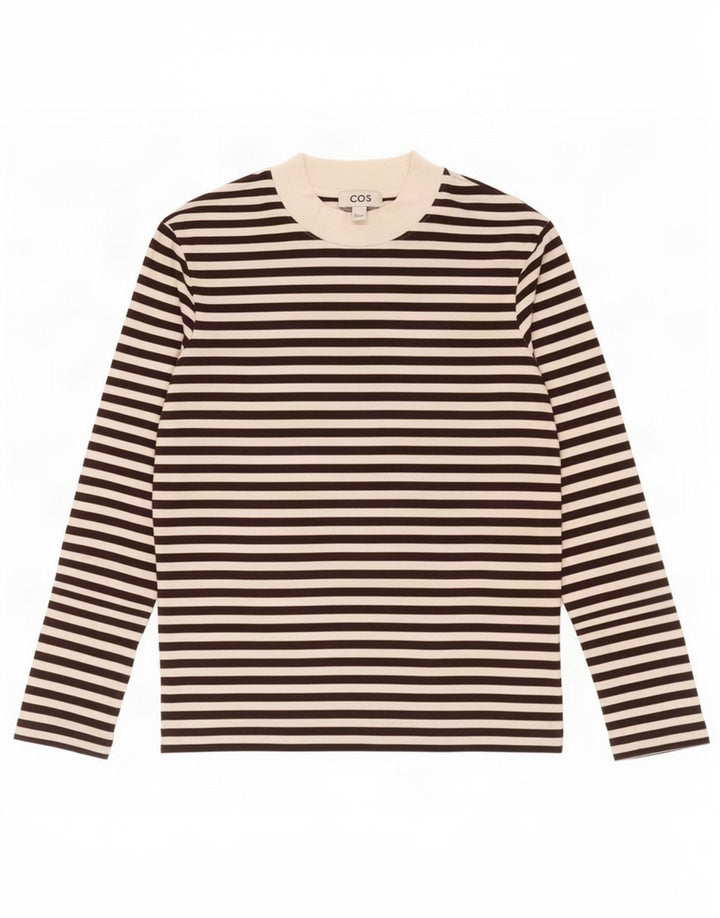 Cos Damski top oversize z długim rękawem, UK 10, małe, czarne, bawełniane paski