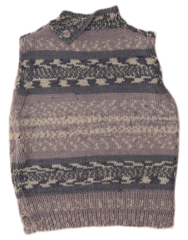 Vintage damski podkoszulek z kamizelką UK 14 w średnie szare paski