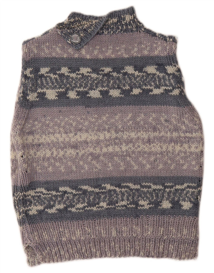 Vintage damski podkoszulek z kamizelką UK 14 w średnie szare paski