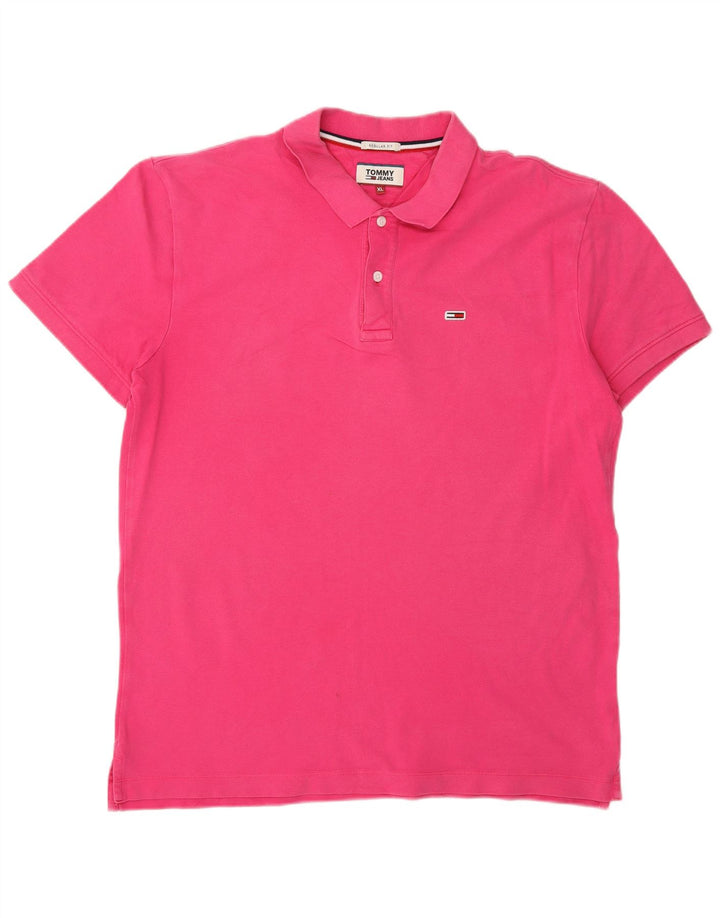 Męska koszulka polo XL Tommy Hilfiger o regularnym kroju, różowa