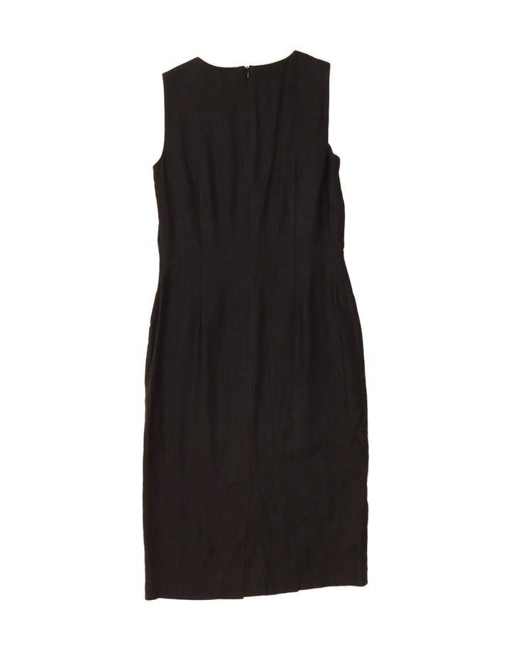 JAEGER Womens Sleeveless Sheath Dress UK 12 Medium Black Vintage Jaeger and Second-Hand Jaeger from Messina Hembry 