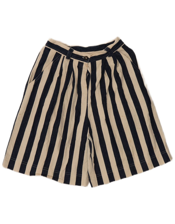 Karen Kane Womens High Rise Bermuda Shorts W28 Medium  Navy Blue Striped