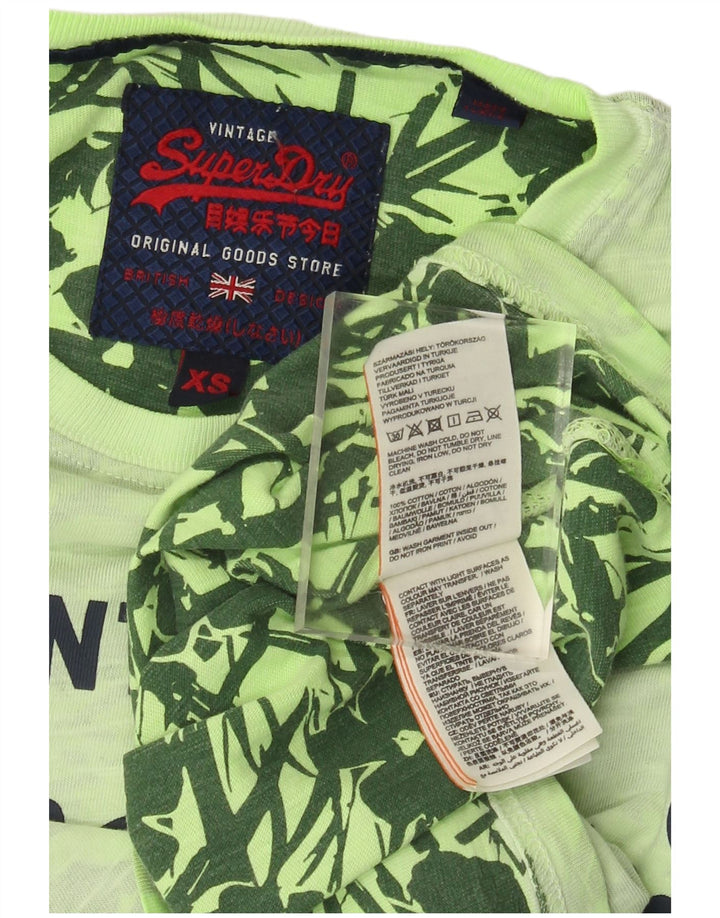 Męska koszulka z grafiką SUPERDRY Top XS, zielona bawełna