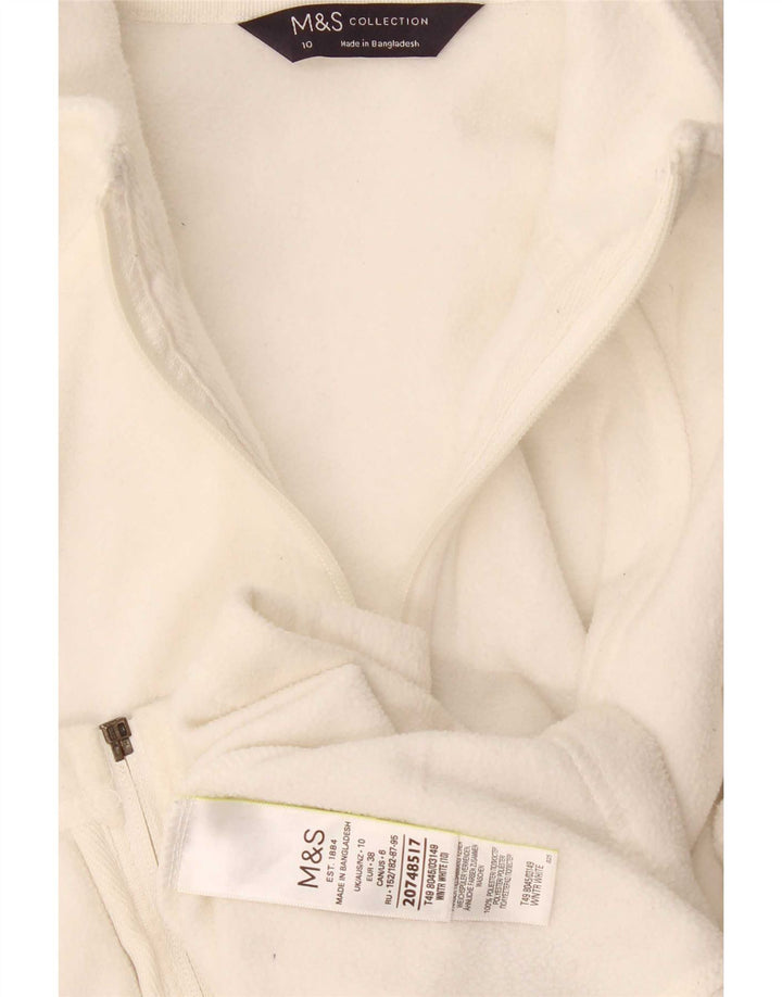 Marks & Spencer Damska kurtka polarowa oversize UK 10, mała w kolorze złamanej bieli