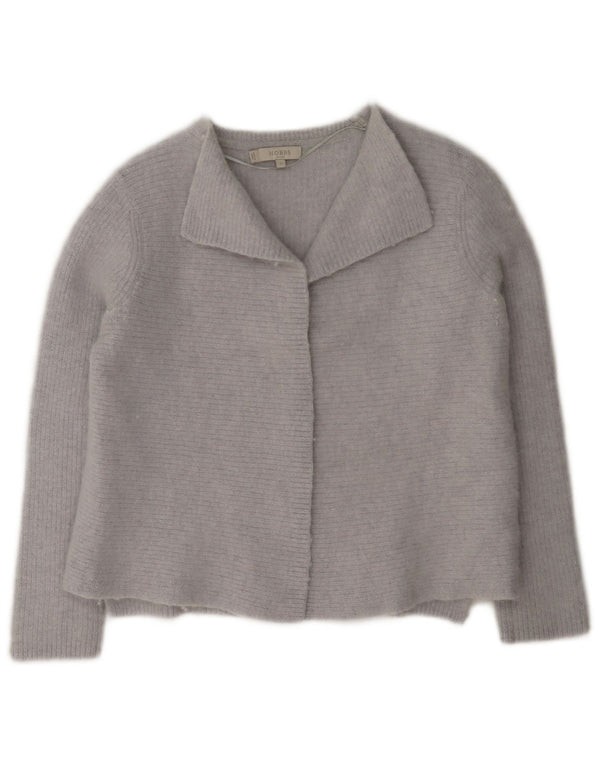 Sweter damski Hobbs Crop Open Cardigan UK 12 Średni niebieski wełniany
