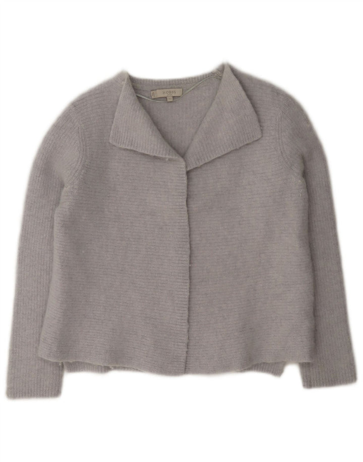 Sweter damski Hobbs Crop Open Cardigan UK 12 Średni niebieski wełniany