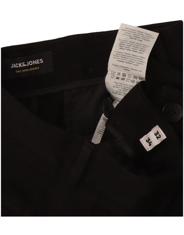 Damskie spodnie chino Jack & Jones Marco Slim W32 L34 Czarny poliester