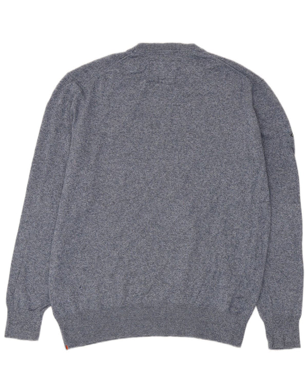 Męski sweter z okrągłym dekoltem Superdry 2XL, granatowy, bawełniany w cętki