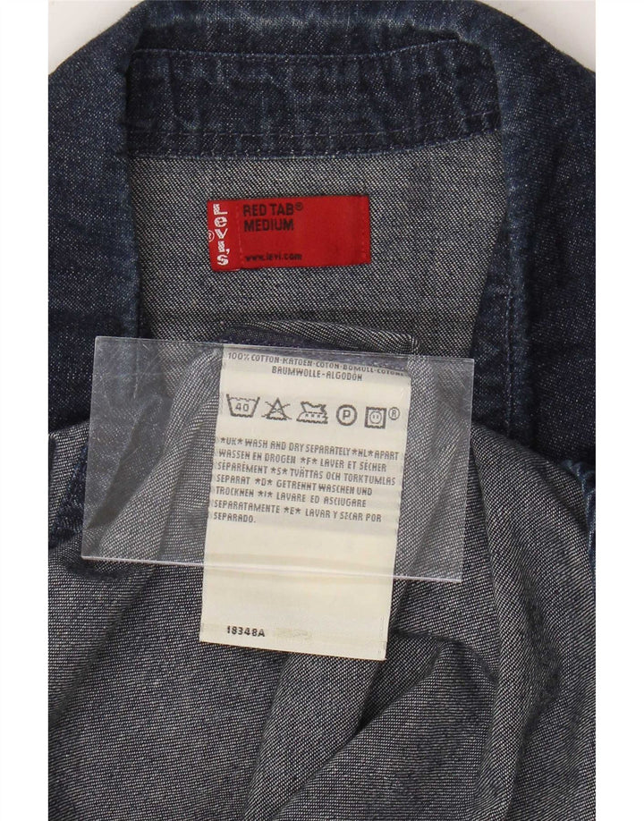 Męska koszula dżinsowa Levi's z krótkim rękawem, średnia, granatowa, bawełniana
