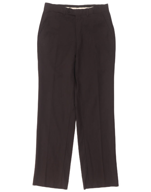 Zara Mens Straight Suit Trousers EU 46 XL W36 L33 Black Wool