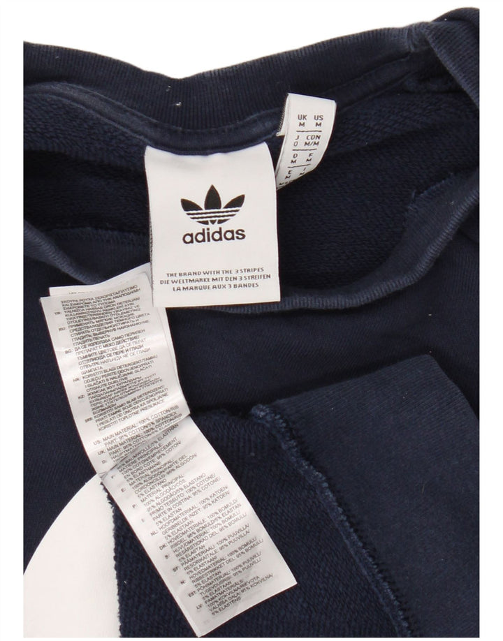 Męska bluza Adidas z grafiką, średnia, granatowa, bawełniana
