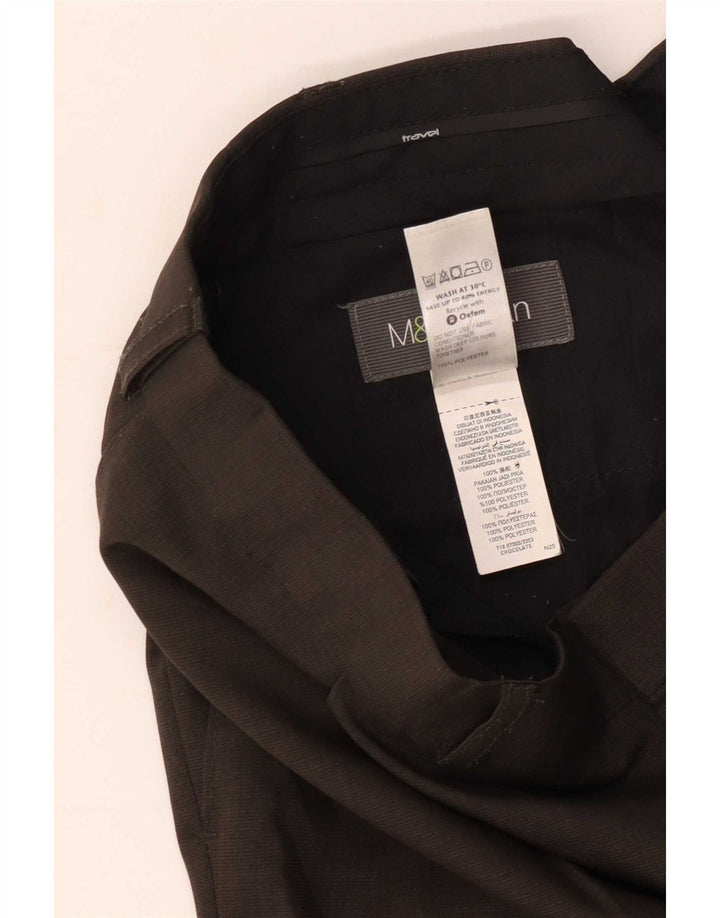 Marks & Spencer Męskie spodnie garniturowe W38 L31 Brązowy poliester