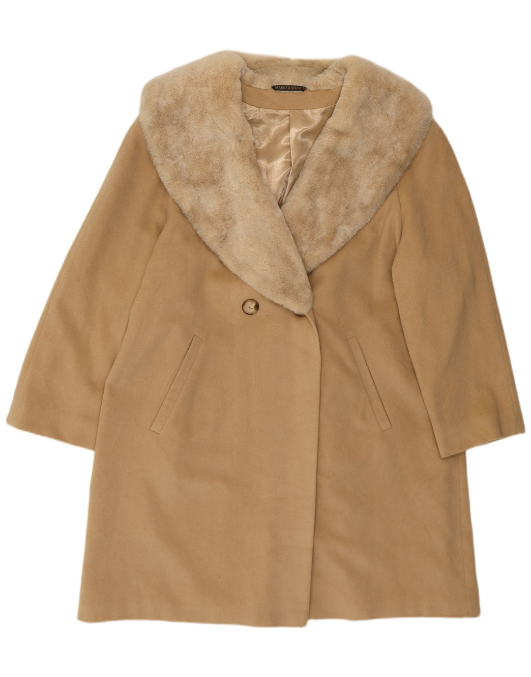Marks & Spencer Damski płaszcz St. Michael Double Breasted UK 16, duży beż