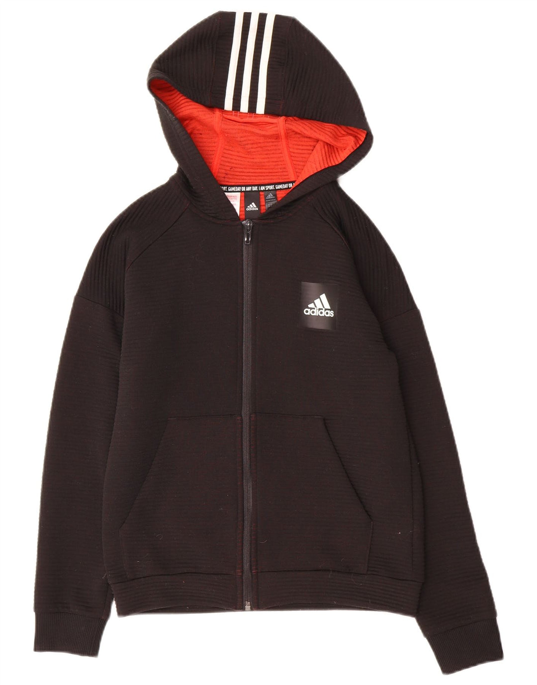 Chłopięcy sweter Adidas z zamkiem błyskawicznym, 11-12 lat, czarny poliester