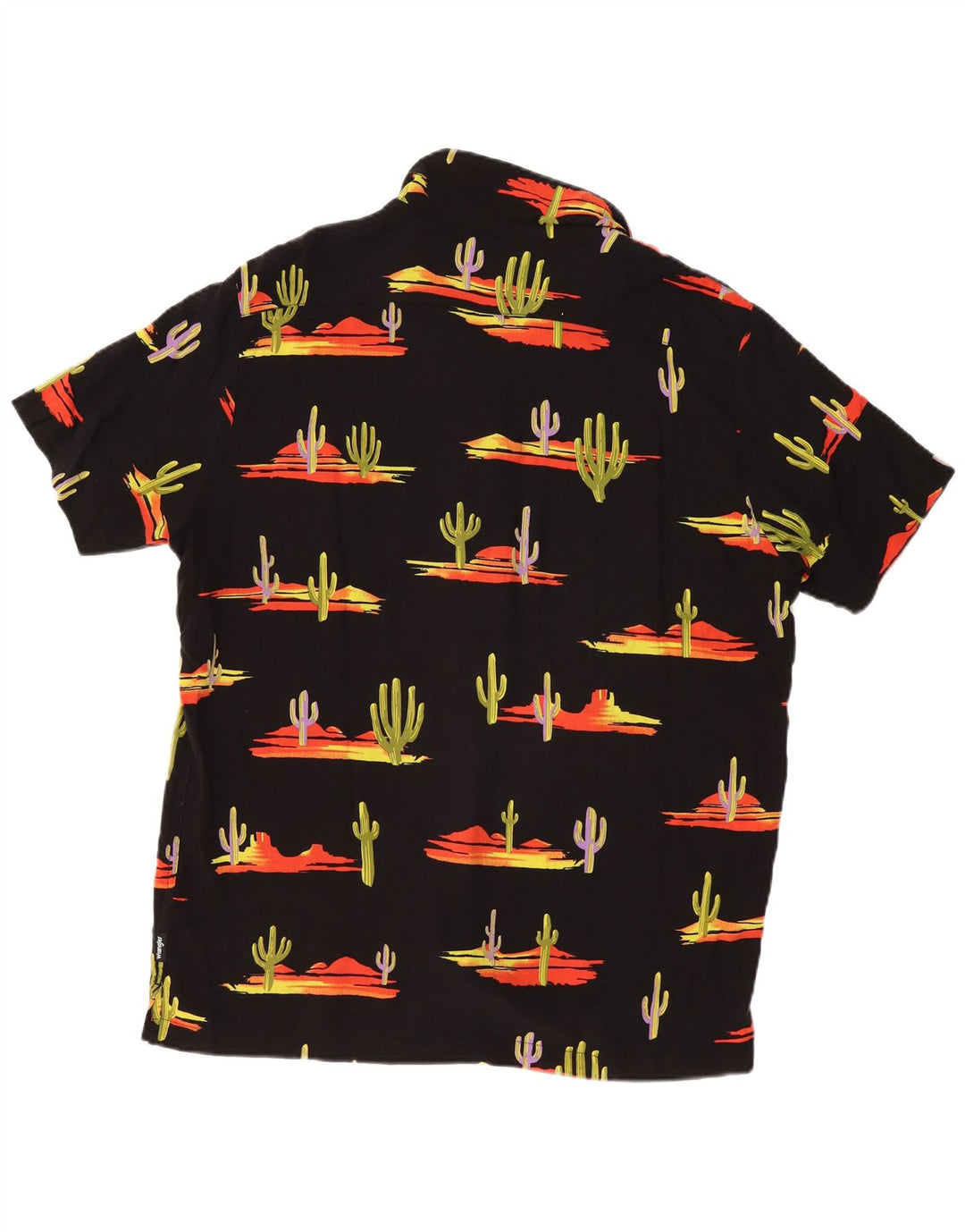 WRANGLER Męska koszula z krótkim rękawem i regularnym abstrakcyjnym wzorem, duża, czarna