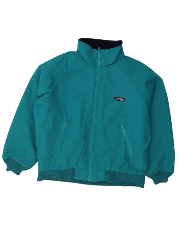 Męska wyściełana kurtka bomber Lands End UK 42/44, duży niebieski poliester