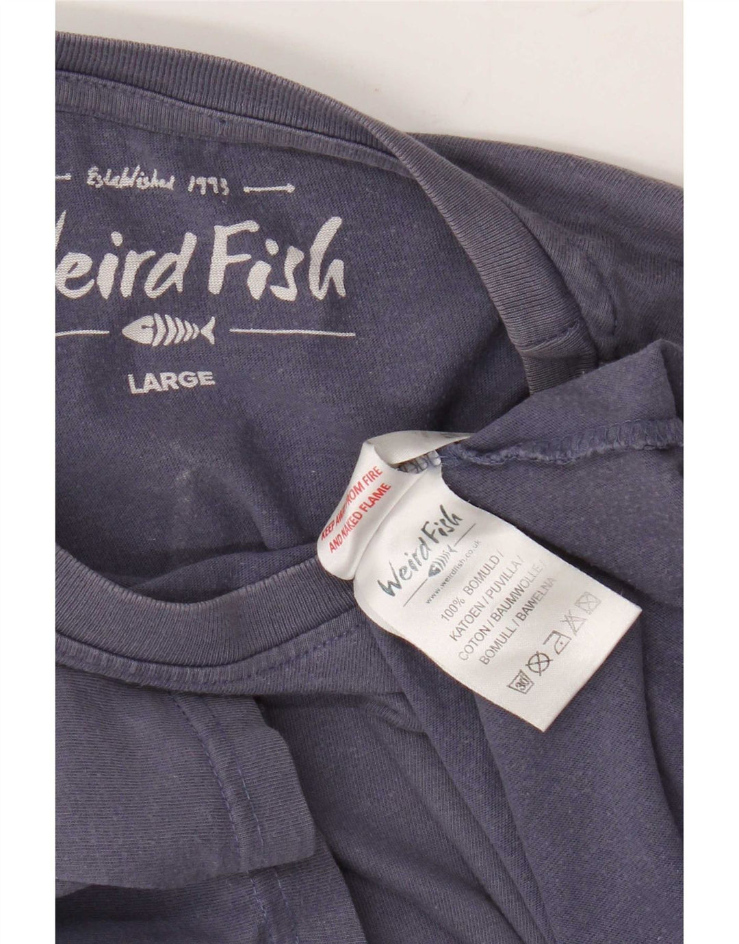 Męski T-shirt z grafiką Weird Fish, duży, fioletowy, bawełniany