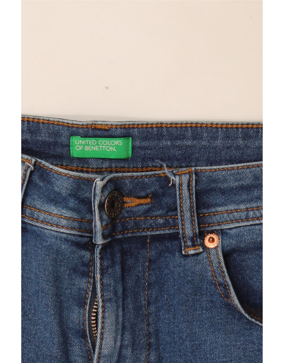 Damskie spodenki jeansowe BENETTON W30 średni niebieski