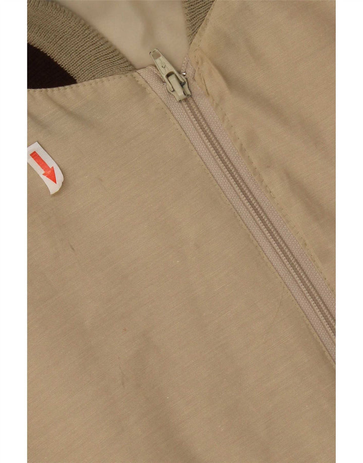 Męska kurtka bomberka Vintage UK 42 XL Beżowy poliester z blokami kolorów