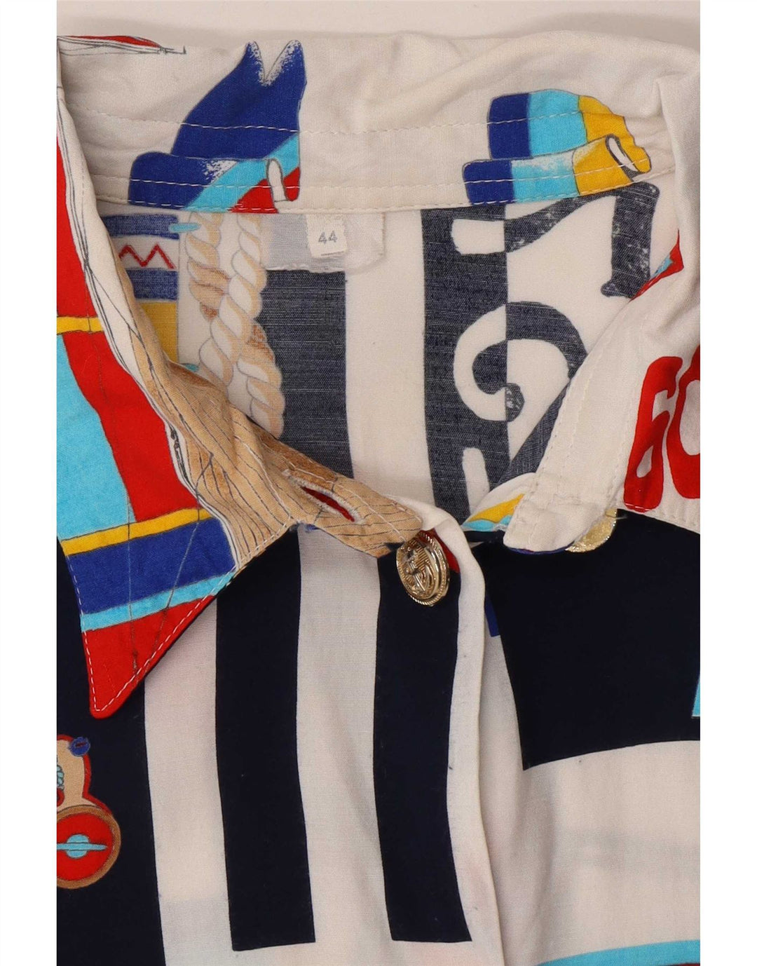Vintage damska koszula w abstrakcyjny wzór IT 44 Medium Wielokolorowa