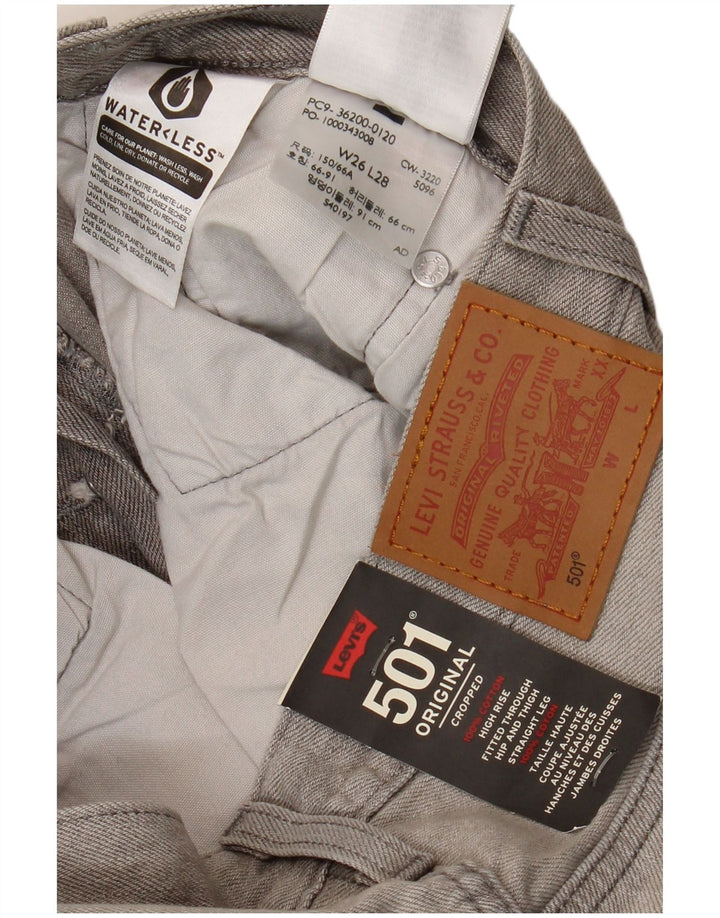 Damskie dżinsy Levi's 501 Straight W26 L28 Szara bawełna