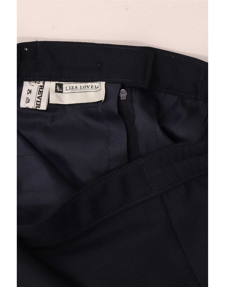 Damska spódnica ołówkowa w stylu vintage UK 12 Medium W28 Granatowy poliester