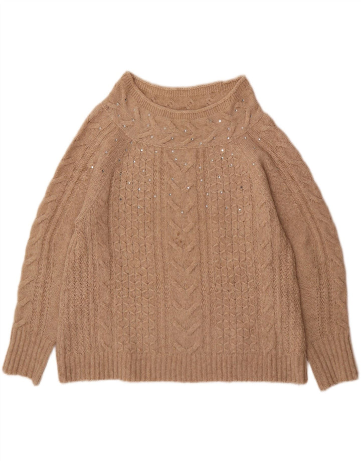 MAX & CO. Womens Oversized Turtle Neck Jumper Sweater UK 10 Small Beige Vintage Max & Co. and Second-Hand Max & Co. from Messina Hembry 