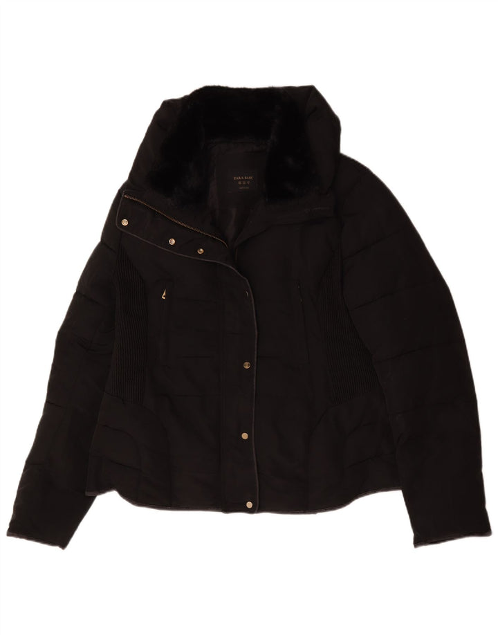 Damska ocieplana kurtka Zara UK 20 2XL, czarna, poliester