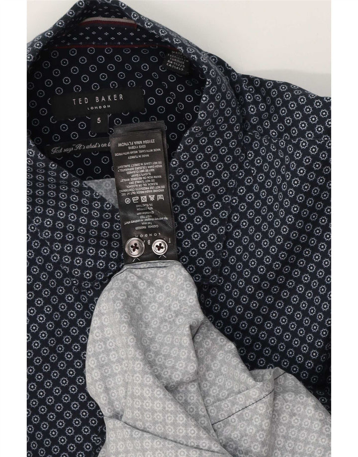 Koszula męska Ted Baker, rozmiar 5 XL, granatowa, z geometrycznej bawełny
