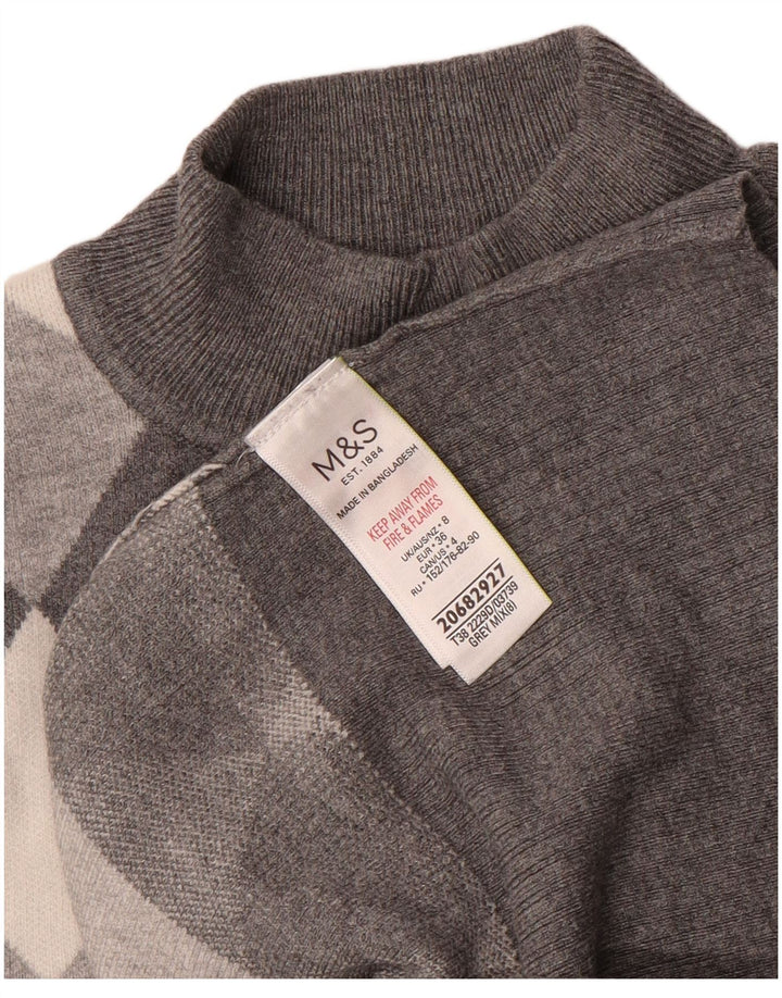 Marks & Spencer Damski sweter z golfem UK 8, mały, szary