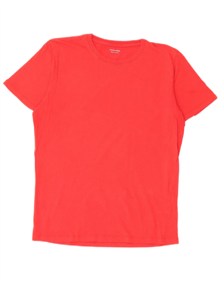 T-shirt męski Jack & Jones, bawełniany, średni czerwony