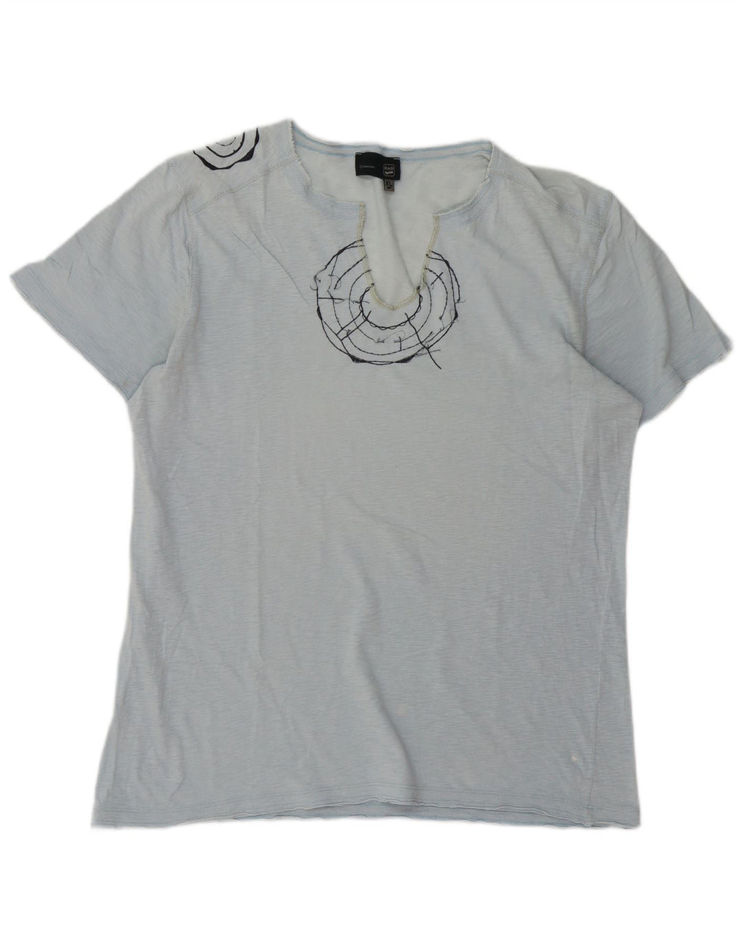 Męski T-shirt z grafiką GAS, XL, niebieski, nakrapiany