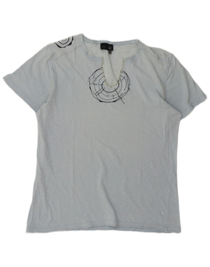 Męski T-shirt z grafiką GAS, XL, niebieski, nakrapiany