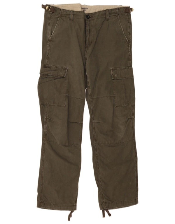 Męskie spodnie Carhartt Straight Cargo W33 L30 Khaki, bawełniane paski