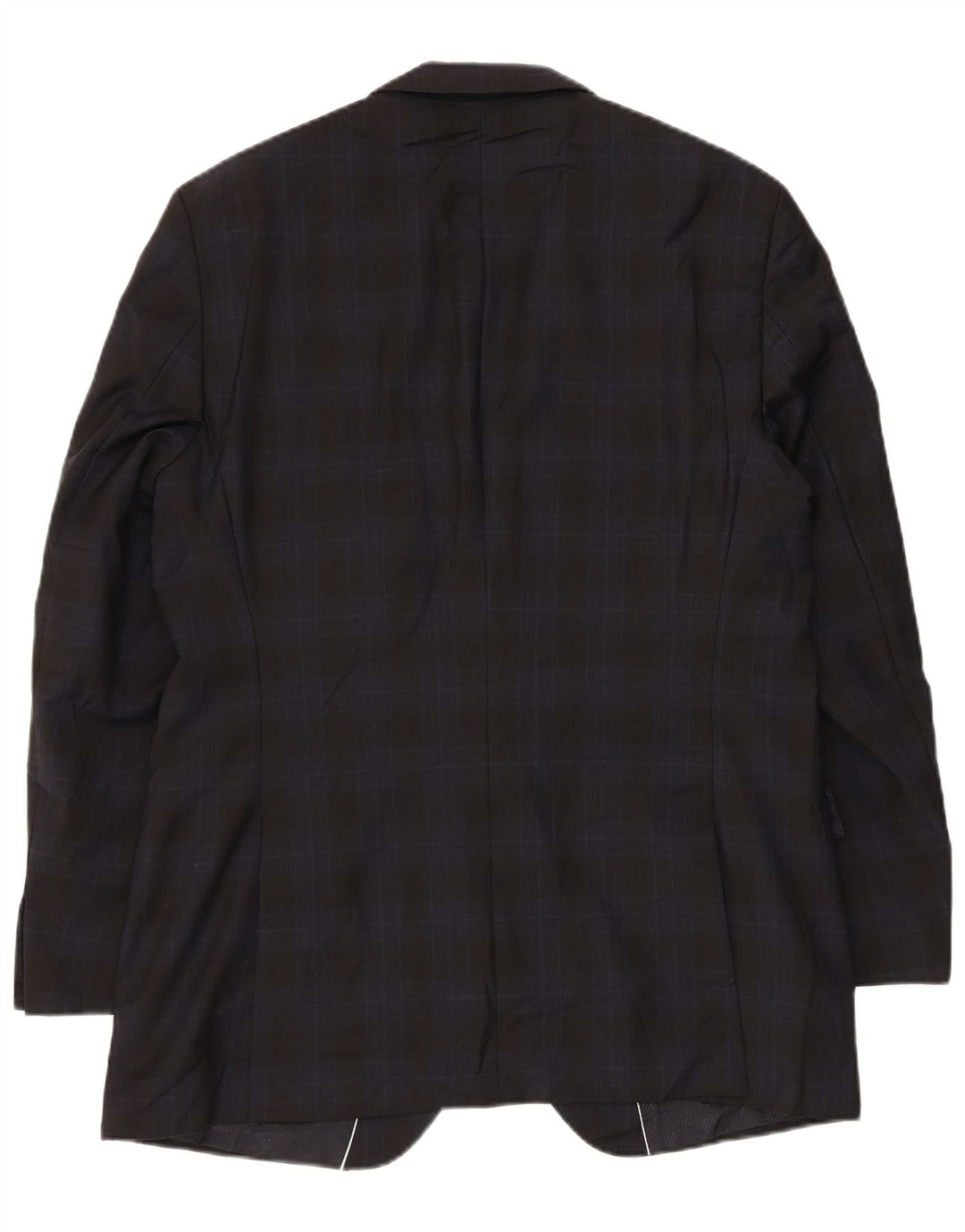 Męska marynarka zapinana na 2 guziki Hugo Boss EU 52 XL Granatowa kratka z dziewiczej wełny