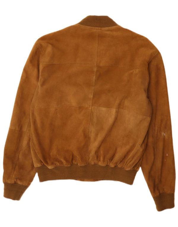 Vintage męska zamszowa kurtka bomber IT 52 XL brązowa skóra