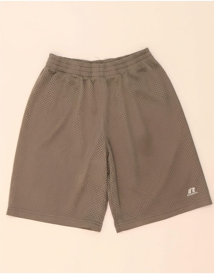 RUSSELL ATHLETIC Boys Sport Shorts 10-11 Years Grey Polyester